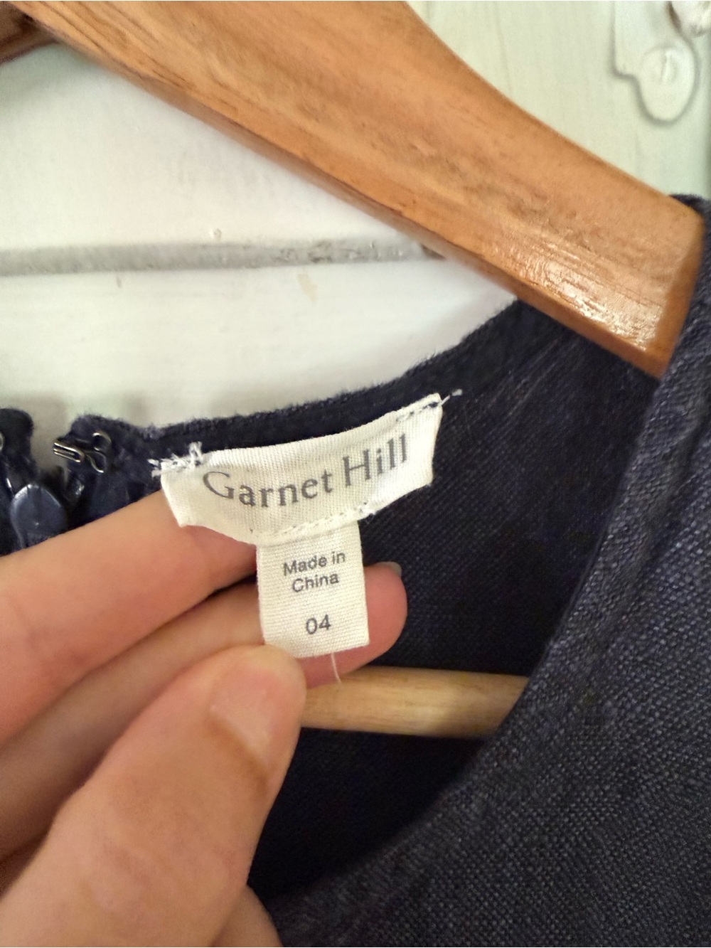 Garnet Hill Navy Linen shift dress - Picture 4 of 5
